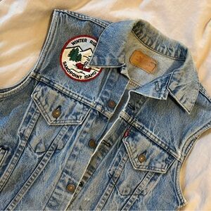 **Vintage Levi’s Denim Vest w/ Patchwork**